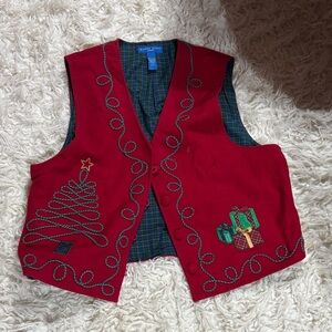 Karen Scott Red Festive Vest